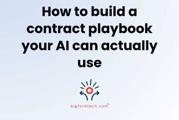 Bigfork blog cover: "How to build a contract playbook your AI can actually use."