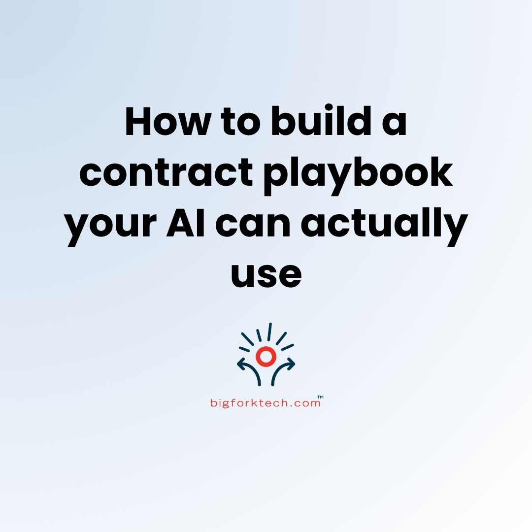 Bigfork blog cover: "How to build a contract playbook your AI can actually use."